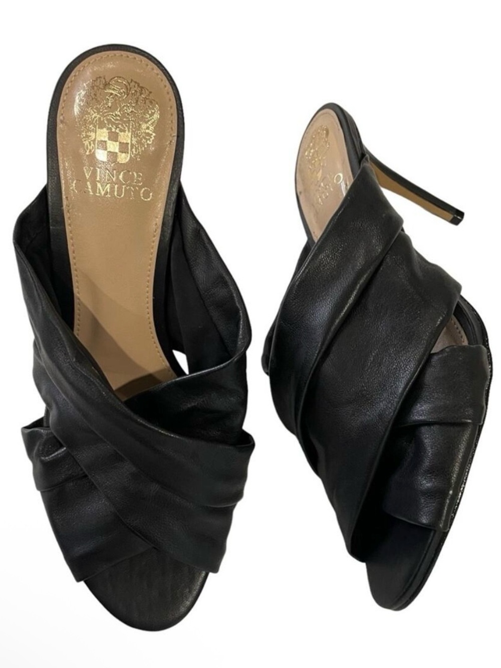 Vince Camuto Clarstie High Heel Open Toe Slip-On Mules